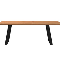 Esstisch Hellbraun 220x90x74 cm Massivholz Eiche Rechteckig