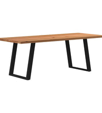 Esstisch Hellbraun 220x90x74 cm Massivholz Eiche Rechteckig