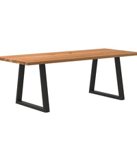 Esstisch Hellbraun 220x90x74 cm Massivholz Eiche Rechteckig