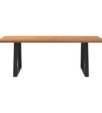 Esstisch Hellbraun 220x90x74 cm Massivholz Eiche Rechteckig