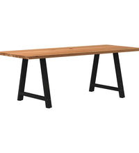 Esstisch Hellbraun 220x90x74 cm Massivholz Eiche Rechteckig