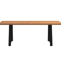 Esstisch Hellbraun 220x90x74 cm Massivholz Eiche Rechteckig