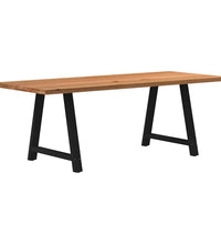 Esstisch Hellbraun 220x90x74 cm Massivholz Eiche Rechteckig