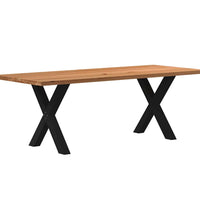 Esstisch Hellbraun 220x90x74 cm Massivholz Eiche Rechteckig