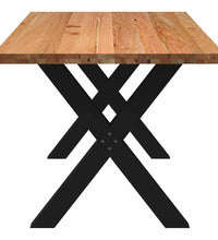 Esstisch Hellbraun 220x90x74 cm Massivholz Eiche Rechteckig