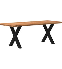 Esstisch Hellbraun 220x90x74 cm Massivholz Eiche Rechteckig