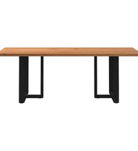 Esstisch Hellbraun 220x90x74 cm Massivholz Eiche Rechteckig