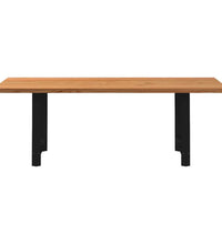 Esstisch Hellbraun 220x90x74 cm Massivholz Eiche Rechteckig