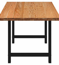 Esstisch Hellbraun 220x90x74 cm Massivholz Eiche Rechteckig