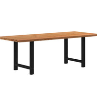 Esstisch Hellbraun 220x90x74 cm Massivholz Eiche Rechteckig