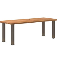 Esstisch Hellbraun 220x90x74 cm Massivholz Eiche Rechteckig