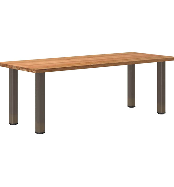 Esstisch Hellbraun 220x90x74 cm Massivholz Eiche Rechteckig