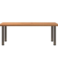 Esstisch Hellbraun 220x90x74 cm Massivholz Eiche Rechteckig