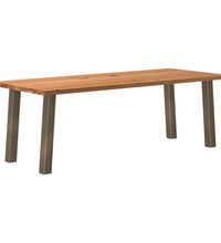 Esstisch Hellbraun 220x90x74 cm Massivholz Eiche Rechteckig