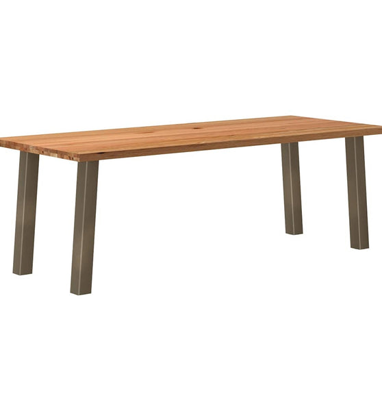 Esstisch Hellbraun 220x90x74 cm Massivholz Eiche Rechteckig