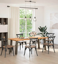 Esstisch Hellbraun 220x90x74 cm Massivholz Eiche Rechteckig