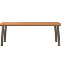 Esstisch Hellbraun 220x90x74 cm Massivholz Eiche Rechteckig