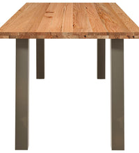 Esstisch Hellbraun 220x90x74 cm Massivholz Eiche Rechteckig