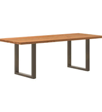 Esstisch Hellbraun 220x90x74 cm Massivholz Eiche Rechteckig