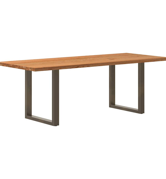 Esstisch Hellbraun 220x90x74 cm Massivholz Eiche Rechteckig