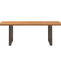 Esstisch Hellbraun 220x90x74 cm Massivholz Eiche Rechteckig