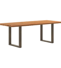 Esstisch Hellbraun 220x90x74 cm Massivholz Eiche Rechteckig