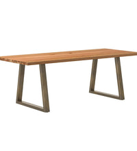 Esstisch Hellbraun 220x90x74 cm Massivholz Eiche Rechteckig