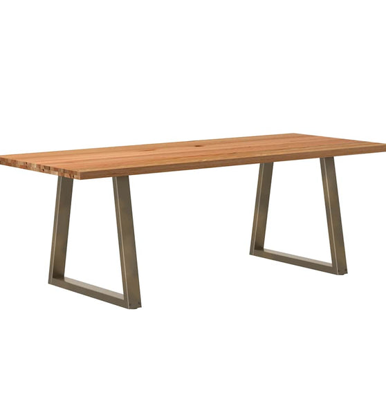 Esstisch Hellbraun 220x90x74 cm Massivholz Eiche Rechteckig