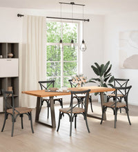 Esstisch Hellbraun 220x90x74 cm Massivholz Eiche Rechteckig