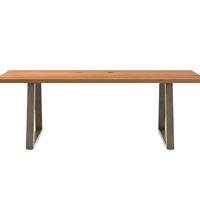 Esstisch Hellbraun 220x90x74 cm Massivholz Eiche Rechteckig