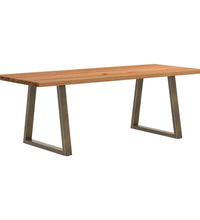 Esstisch Hellbraun 220x90x74 cm Massivholz Eiche Rechteckig