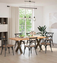 Esstisch Hellbraun 220x90x74 cm Massivholz Eiche Rechteckig