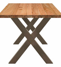 Esstisch Hellbraun 220x90x74 cm Massivholz Eiche Rechteckig
