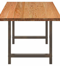 Esstisch Hellbraun 220x90x74 cm Massivholz Eiche Rechteckig