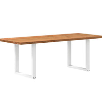 Esstisch Hellbraun 220x90x74 cm Massivholz Eiche Rechteckig