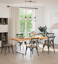 Esstisch Hellbraun 220x90x74 cm Massivholz Eiche Rechteckig