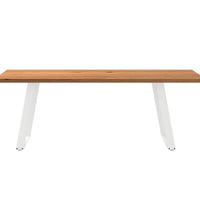 Esstisch Hellbraun 220x90x74 cm Massivholz Eiche Rechteckig