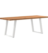 Esstisch Hellbraun 220x90x74 cm Massivholz Eiche Rechteckig