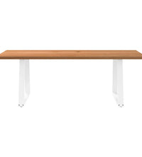 Esstisch Hellbraun 220x90x74 cm Massivholz Eiche Rechteckig