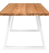 Esstisch Hellbraun 220x90x74 cm Massivholz Eiche Rechteckig