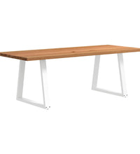 Esstisch Hellbraun 220x90x74 cm Massivholz Eiche Rechteckig