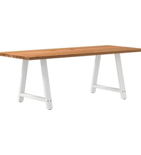 Esstisch Hellbraun 220x90x74 cm Massivholz Eiche Rechteckig