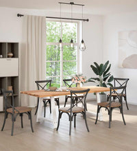 Esstisch Hellbraun 220x90x74 cm Massivholz Eiche Rechteckig