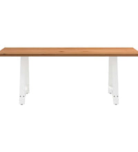 Esstisch Hellbraun 220x90x74 cm Massivholz Eiche Rechteckig