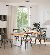 Esstisch Hellbraun 220x90x74 cm Massivholz Eiche Rechteckig