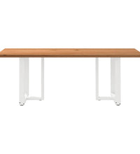 Esstisch Hellbraun 220x90x74 cm Massivholz Eiche Rechteckig