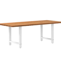 Esstisch Hellbraun 220x90x74 cm Massivholz Eiche Rechteckig