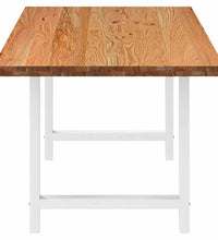 Esstisch Hellbraun 220x90x74 cm Massivholz Eiche Rechteckig