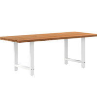 Esstisch Hellbraun 220x90x74 cm Massivholz Eiche Rechteckig