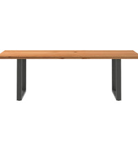 Esstisch Hellbraun 240x90x74 cm Massivholz Eiche Rechteckig